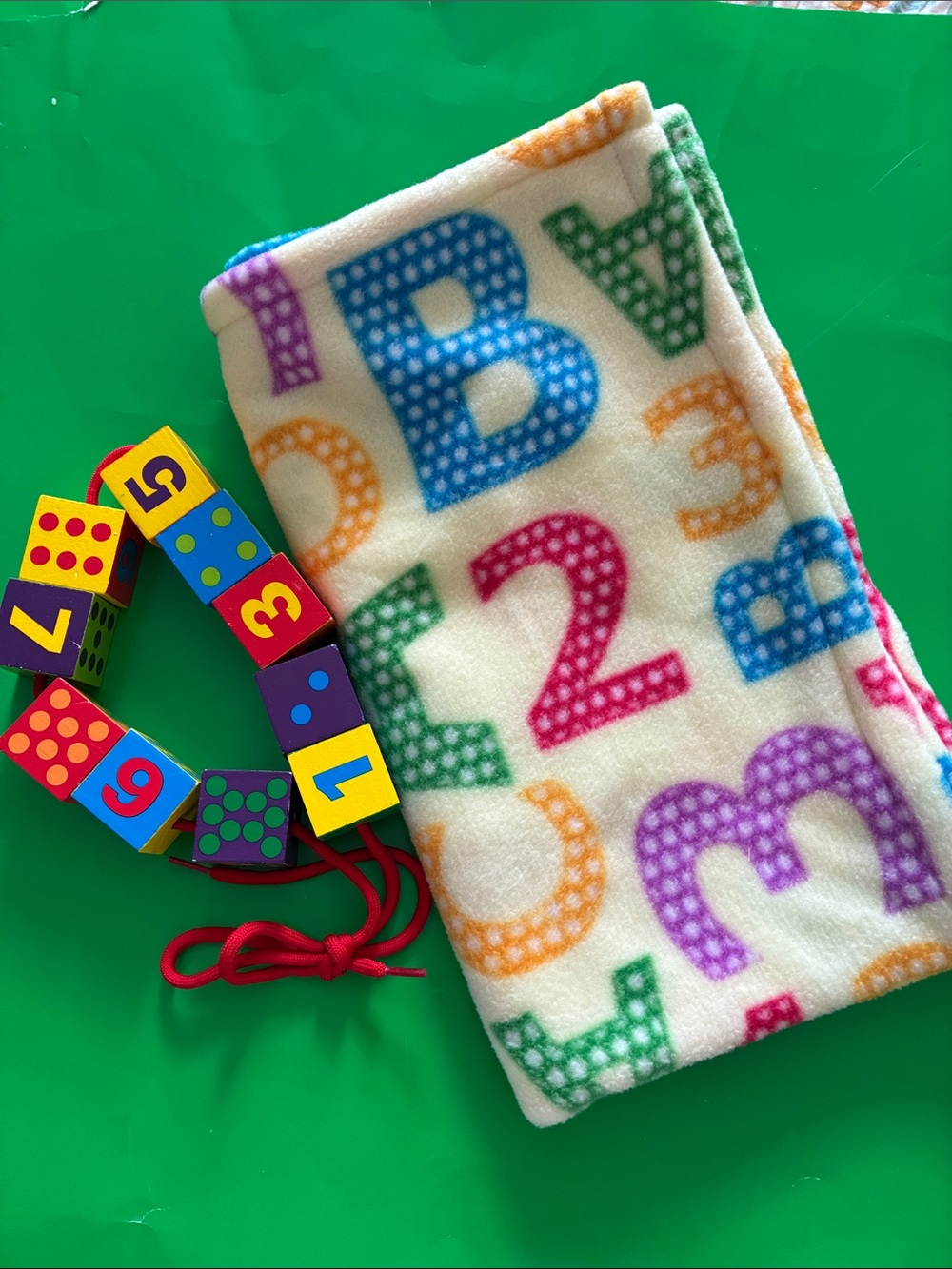 COUNT & CUDDLE - Wooden Counting Blocks & 123/ABC Blanket